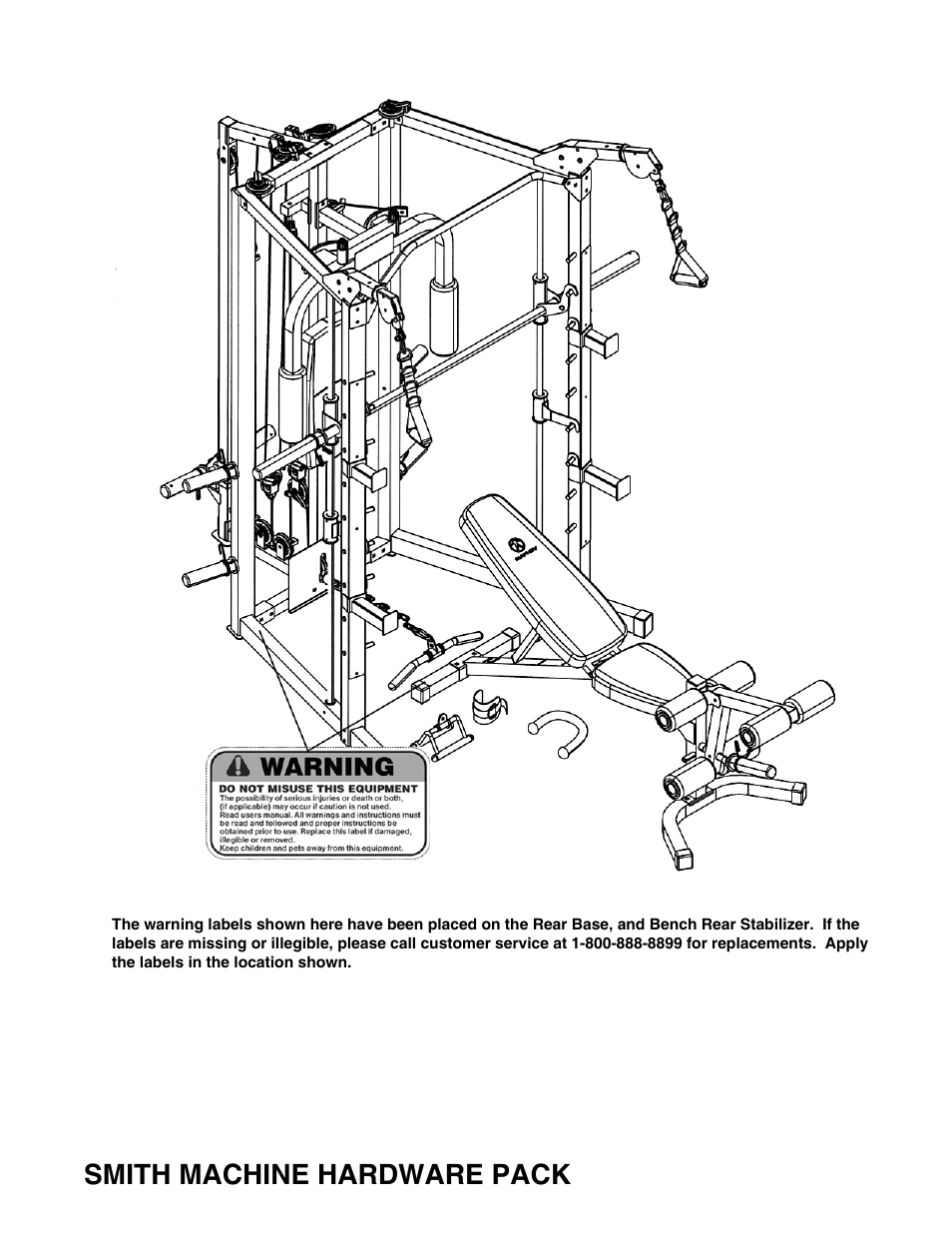 Smith machine hardware pack | Impex SM-4008 User Manual | Page 4 / 38