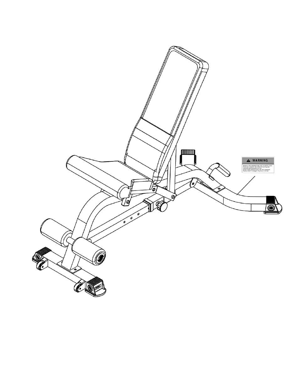 Warning label replacement | Impex MARCY MULTI PURPOSE BENCH MWB-682 User Manual | Page 4 / 12