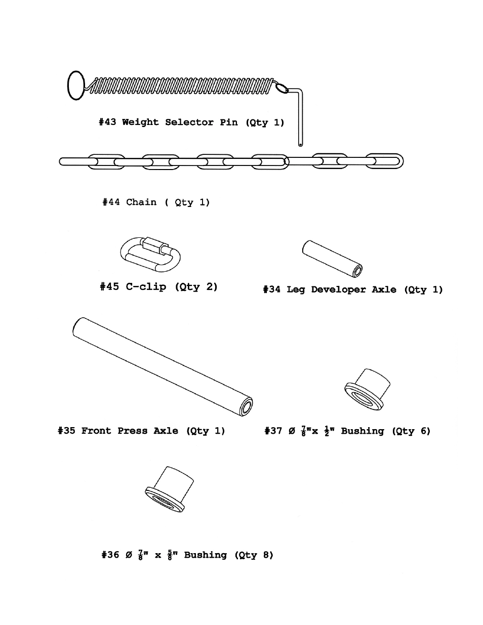 Hardware pack | Impex PM-3000 User Manual | Page 7 / 20