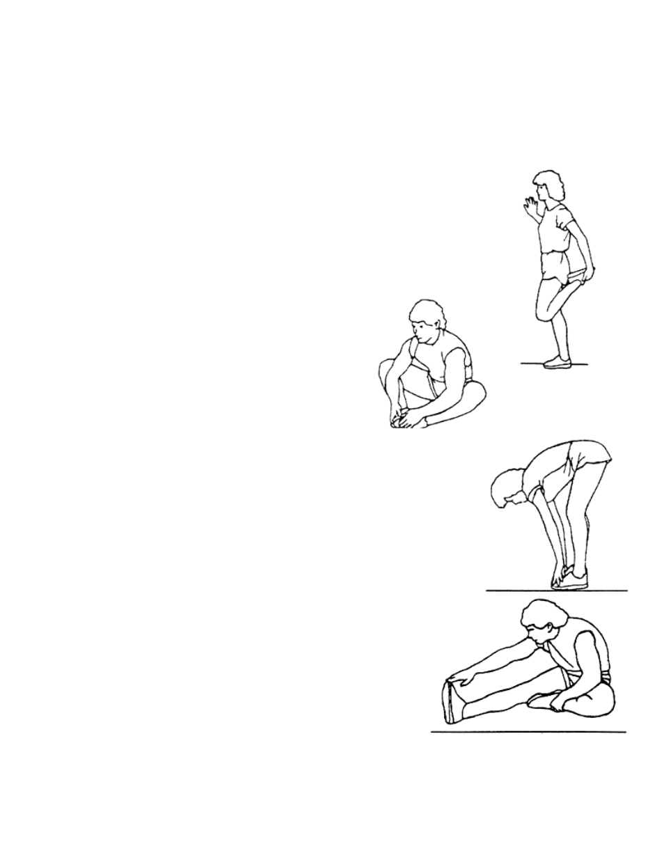 Side stretches, Quadriceps stretch, Inner thigh stretch | Toe touches, Hamstring stretches | Impex GB-7000AP User Manual | Page 17 / 19