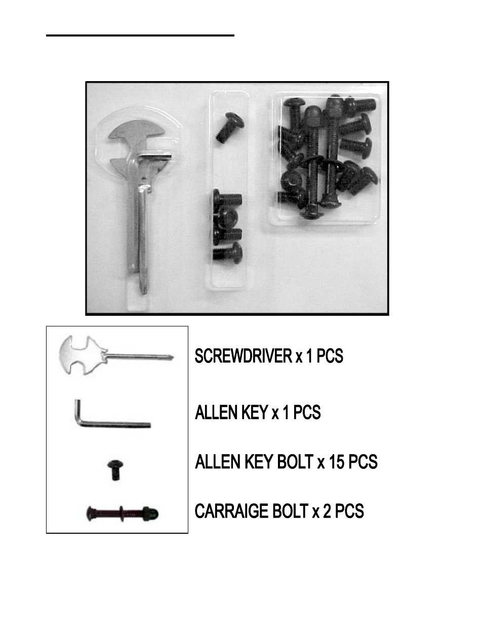 Screw pack & tools | Impex GB-7000AP User Manual | Page 5 / 19