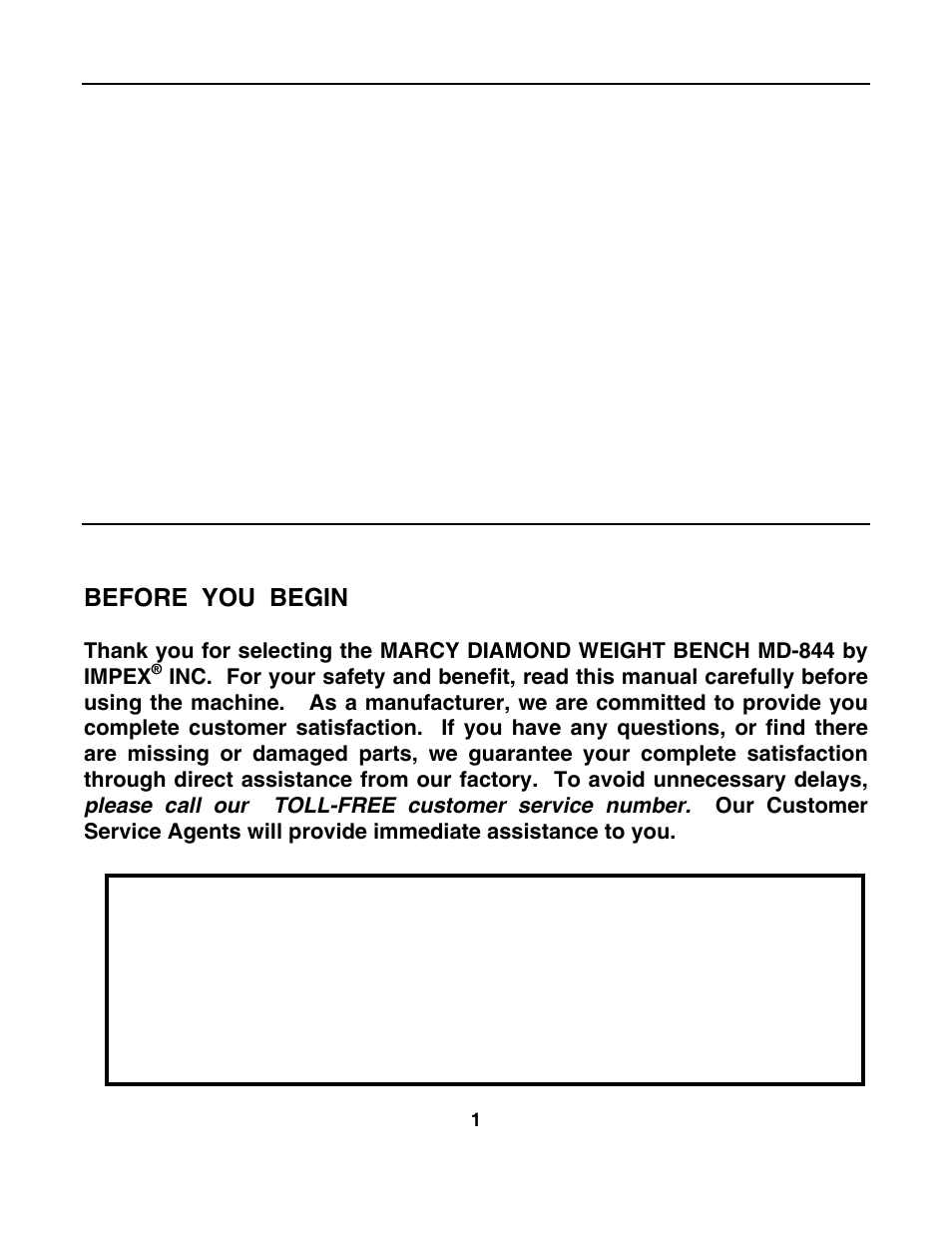 Before you begin | Impex MD-844 User Manual | Page 2 / 15