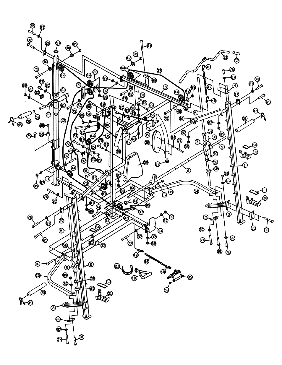Smith machine exploded diagram | Impex MP-3105 User Manual | Page 24 / 27