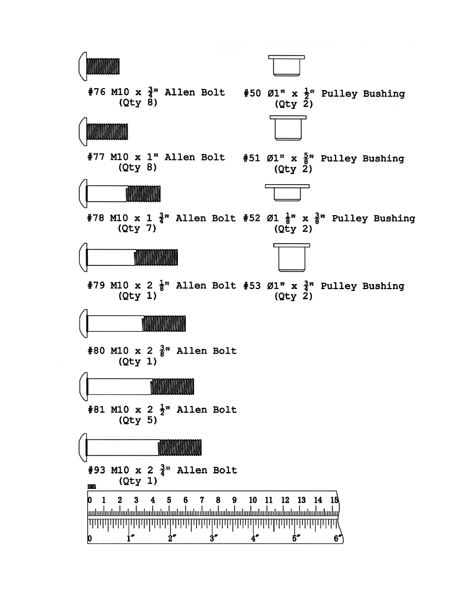 Smith machine hardware pack | Impex SM-6001 User Manual | Page 5 / 30