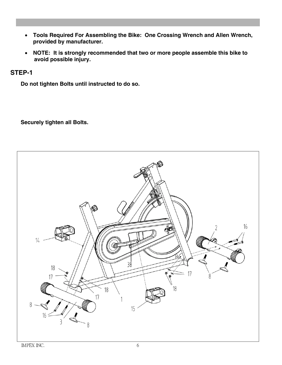 Assembly instruction, Step-1 | Impex H2502C User Manual | Page 7 / 15