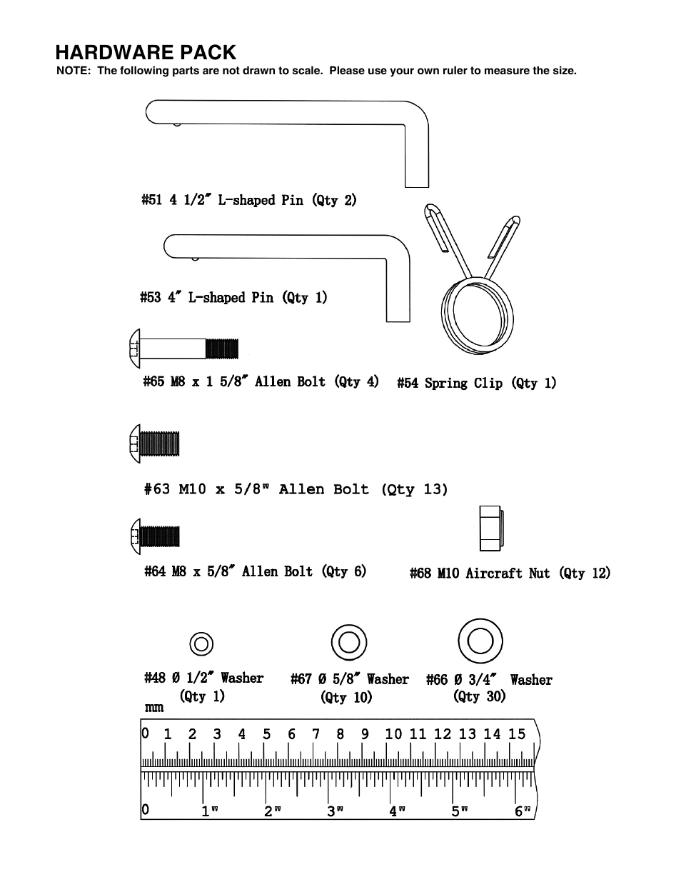 Hardware pack | Impex MD-857 User Manual | Page 6 / 14