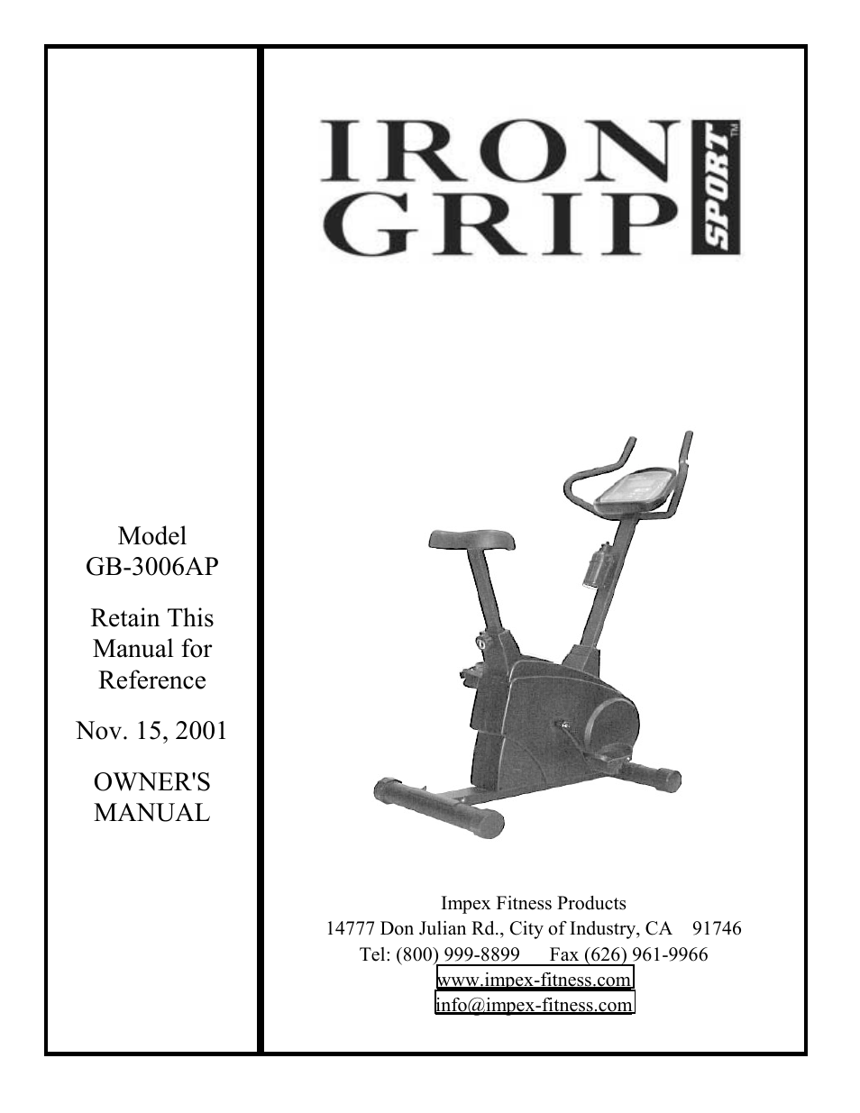 Impex GB-3006AP User Manual | 18 pages