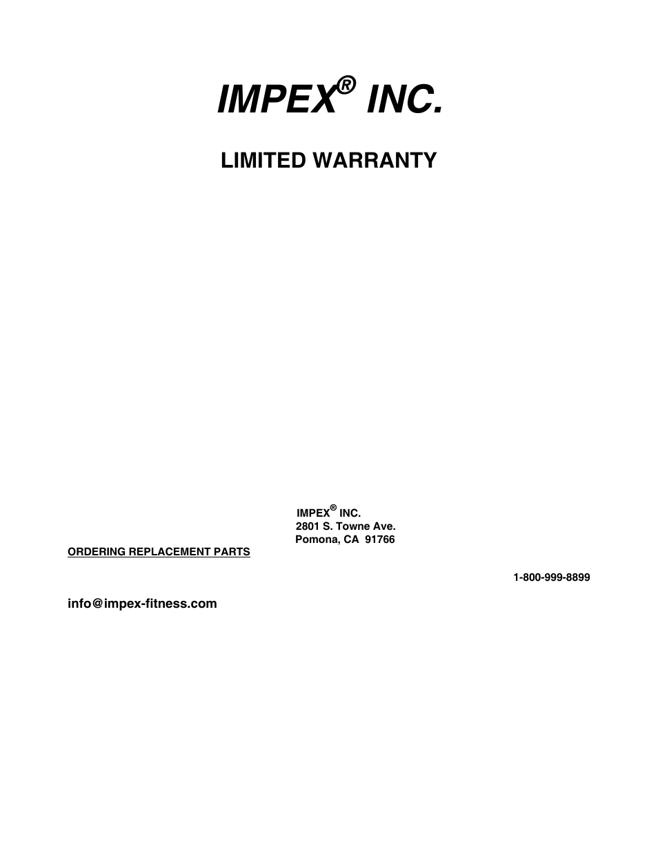 Impex, Limited warranty | Impex MWB 214 User Manual | Page 12 / 12