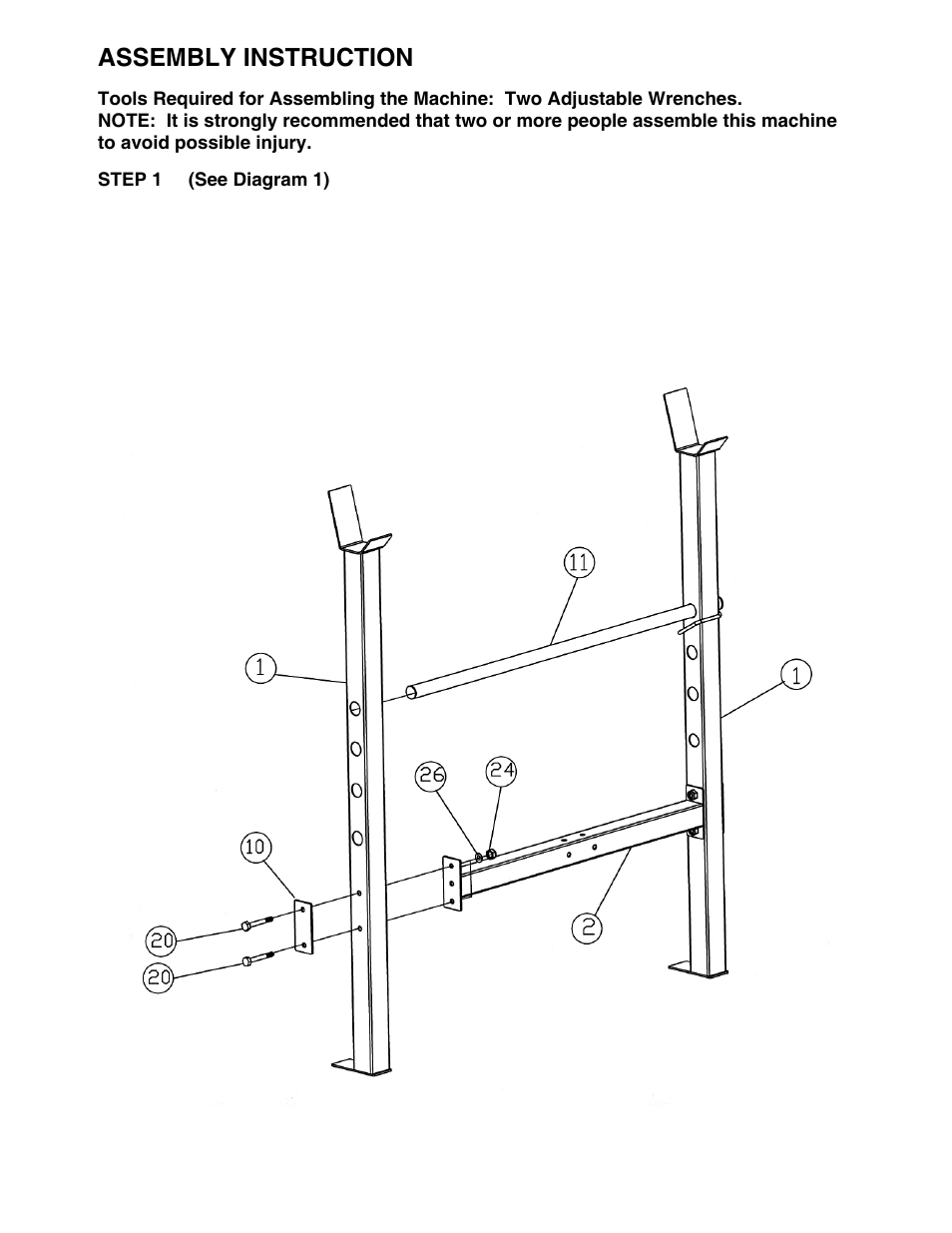 Assembly instruction, Diagram 1 | Impex MWB 214 User Manual | Page 6 / 12