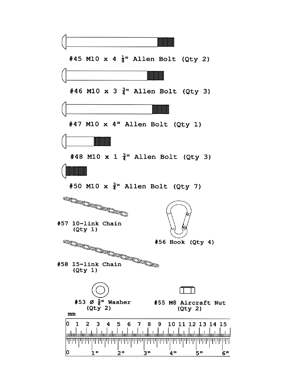 Cage hardware pack | Impex MD-8850 User Manual | Page 6 / 26