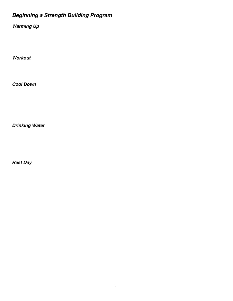 Beginning a strength building program | Impex MWB-26780 User Manual | Page 5 / 11