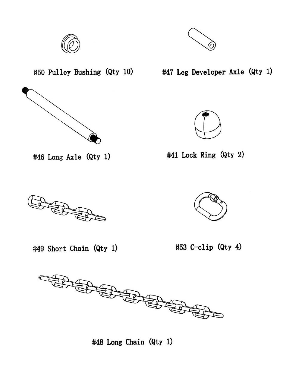 Hardware pack | Impex Marcy Diamond MD-2109 User Manual | Page 5 / 22