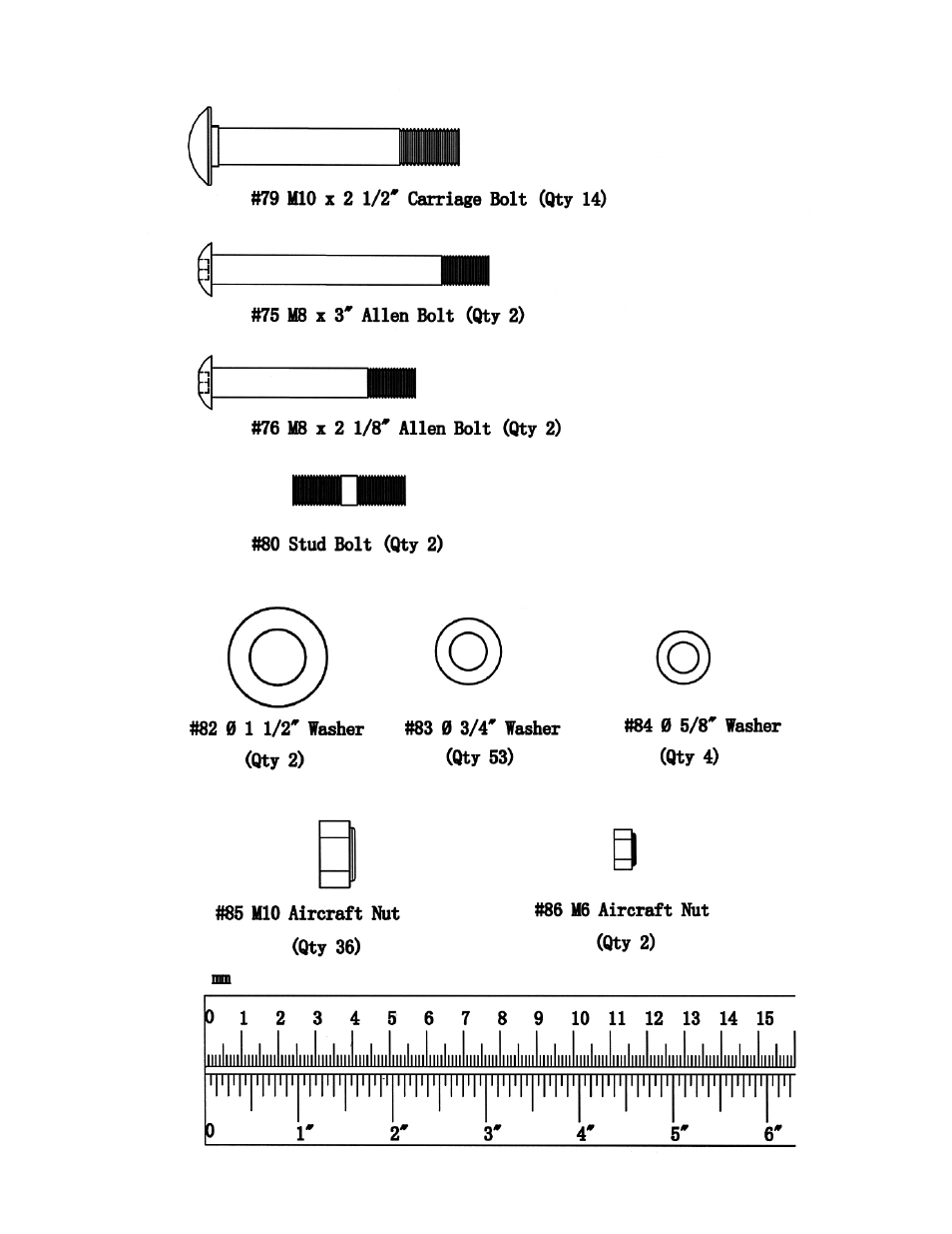 Hardware pack | Impex Marcy Diamond MD-2109 User Manual | Page 7 / 22