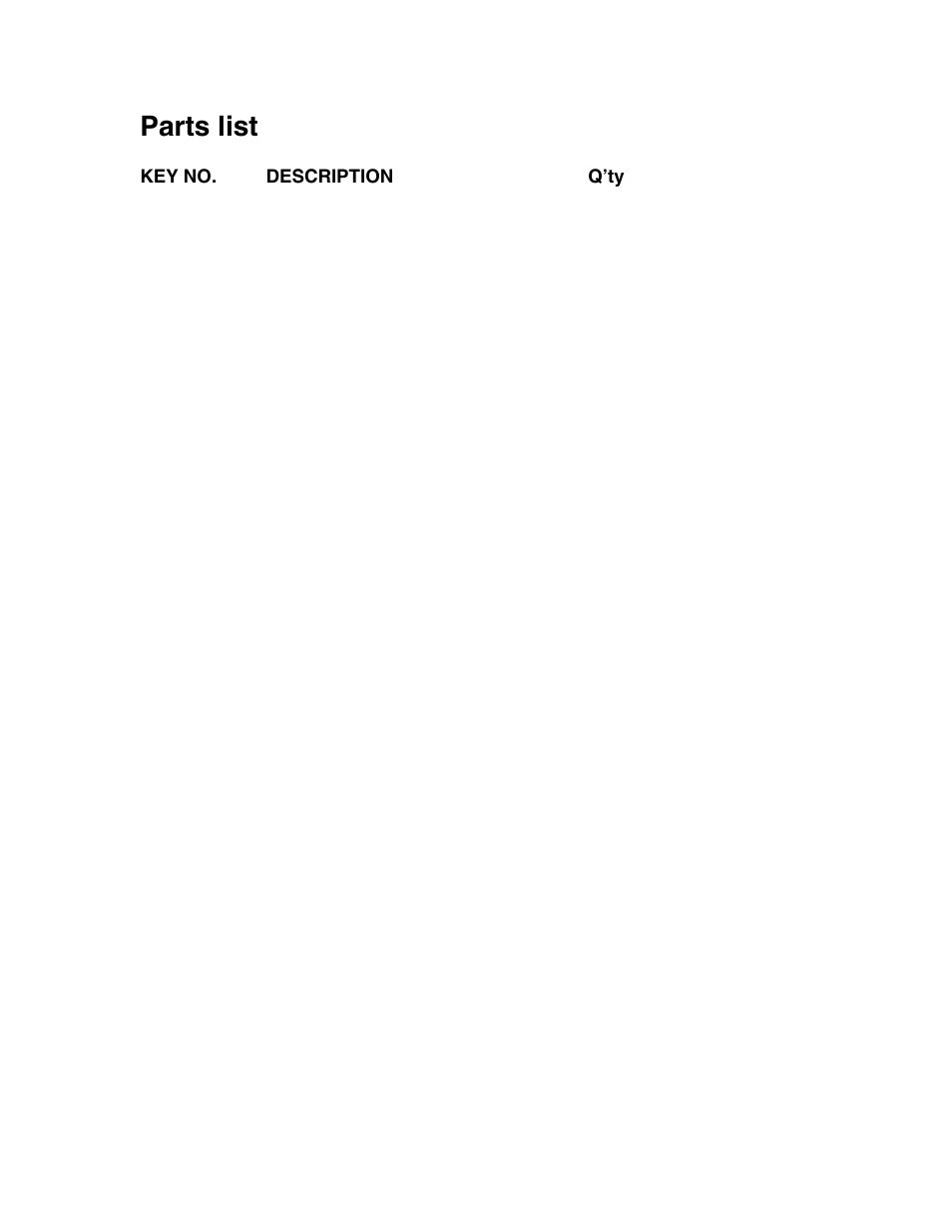 Parts list, Key no. description q’ty, 16 lock knob 1 | 34 lower main frame 1 | Impex SB-228 User Manual | Page 10 / 11