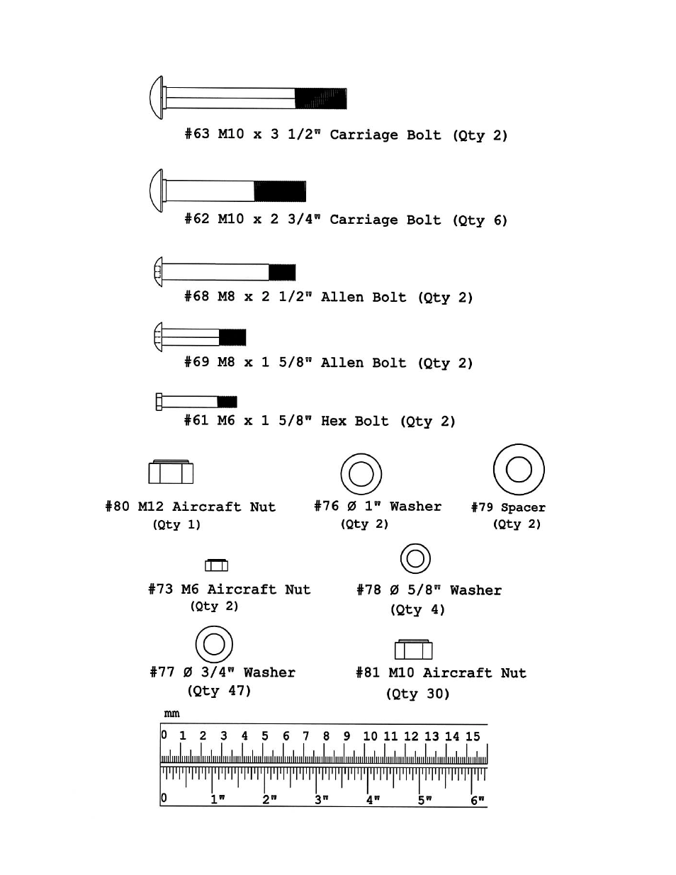 Hardware pack | Impex MWM900 User Manual | Page 6 / 20