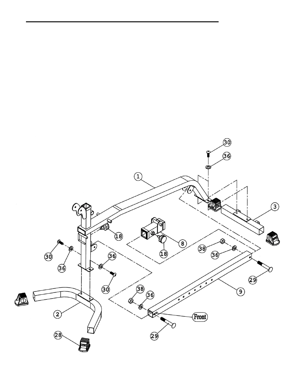 Multi-purpose bench assembly instruction, Diagram 1 | Impex PHE 9000 User Manual | Page 22 / 29