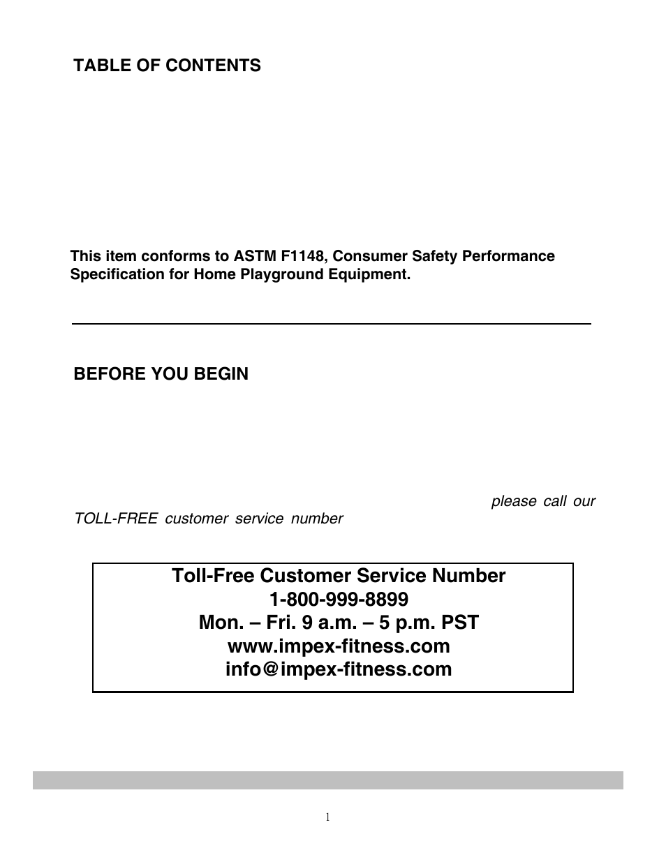 Important safety notices, Important assembly information, Parts list…………………………………………………………………………………. 7 | Important safety notice | Impex TT-360 User Manual | Page 2 / 11