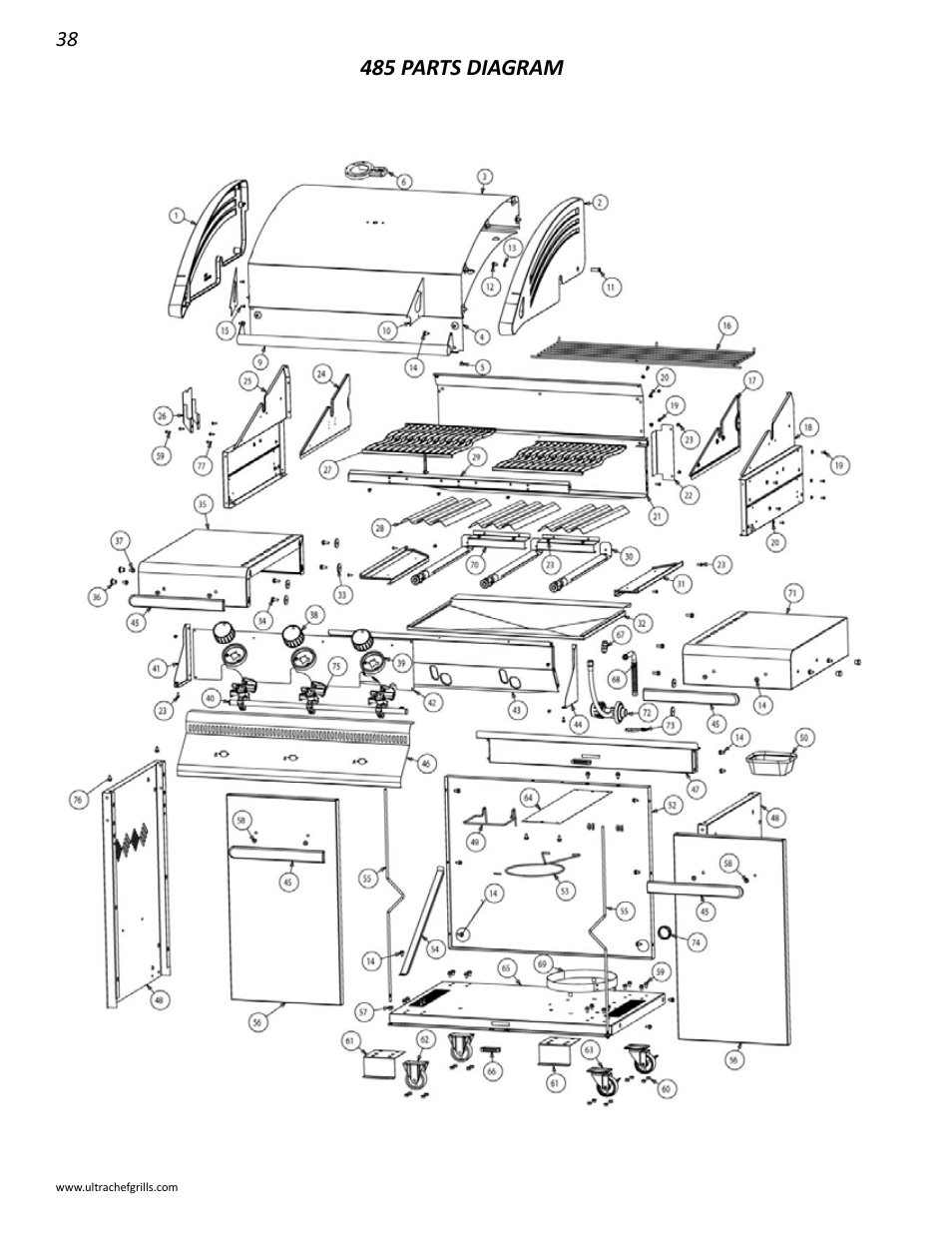 485 parts diagram | Interlink electronic L485SIB User Manual | Page 38 / 48