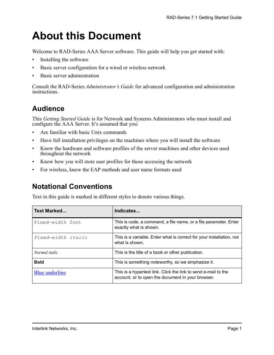 About this document, Audience notational conventions, Audience | Notational conventions | Interlink electronic 7.1 User Manual | Page 5 / 25