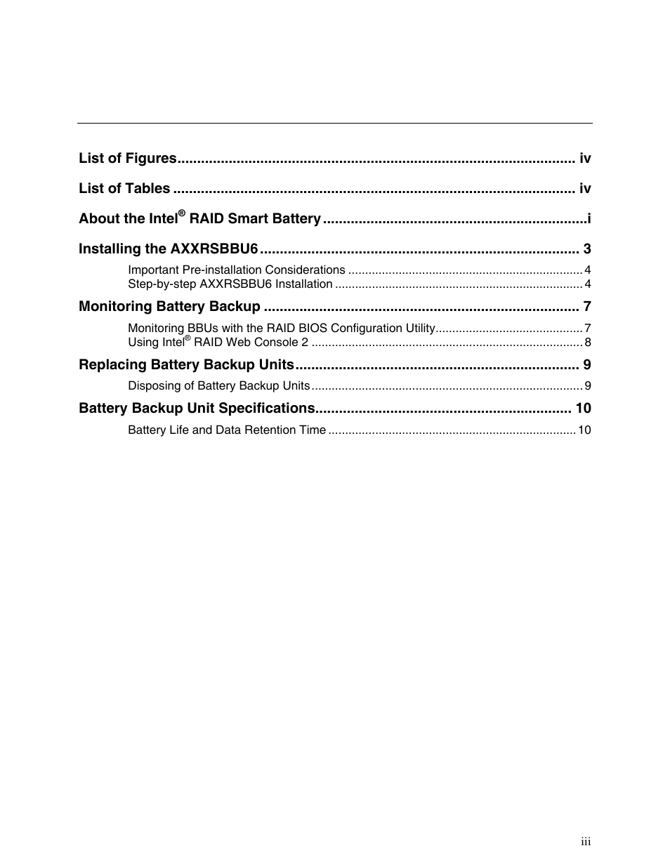 Intel RAID AXXRSBBU6 User Manual | Page 3 / 14