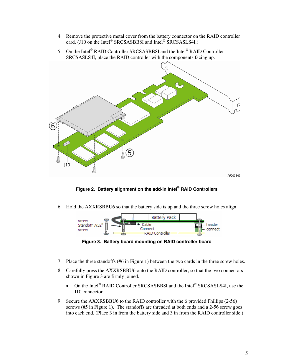 Intel RAID AXXRSBBU6 User Manual | Page 9 / 14