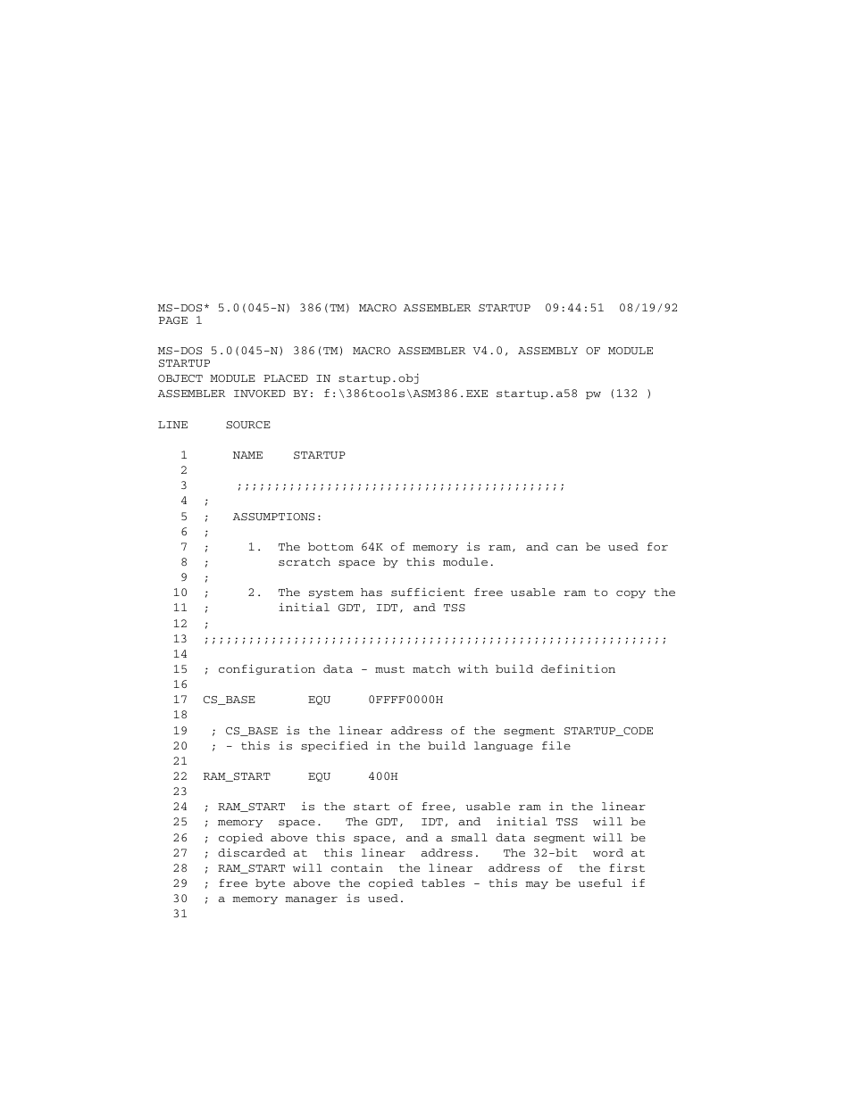 2 startup.asm listing, Ven in example 9-1 | Intel IA-32 User Manual | Page 397 / 636