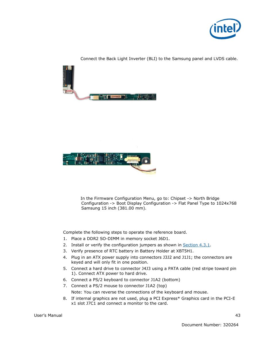 3 power up | Intel ATOM US15W User Manual | Page 43 / 54