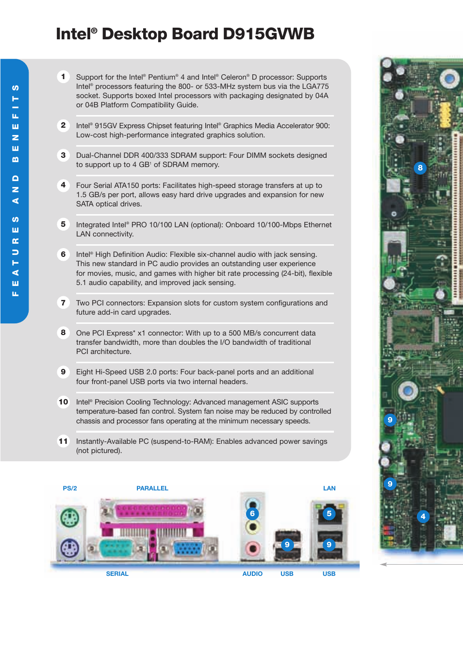 Intel, Desktop board d915gvwb | Intel D915GVWB User Manual | Page 2 / 4