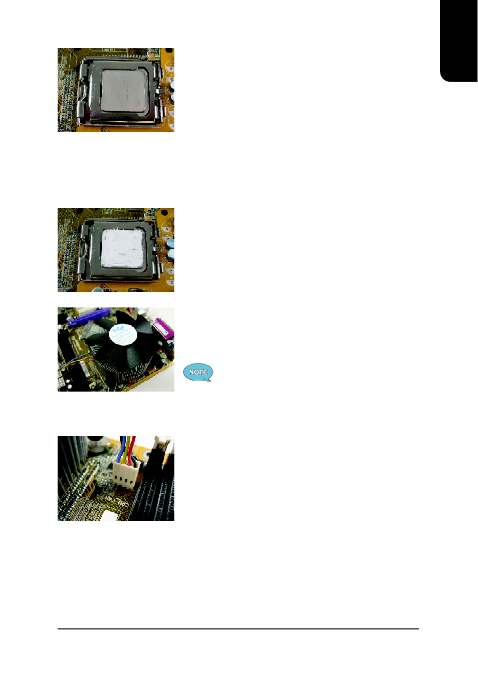 English, Installation of fan sink | Intel XP-P5CM-GV User Manual | Page 11 / 28