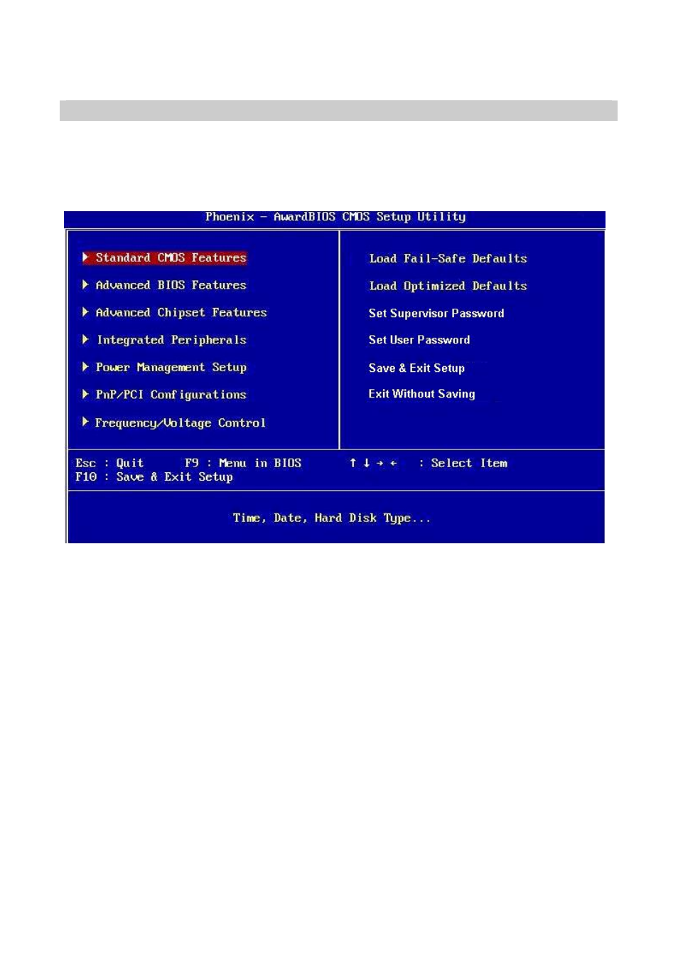 2 bios menu screen | Intel AX965Q User Manual | Page 56 / 81