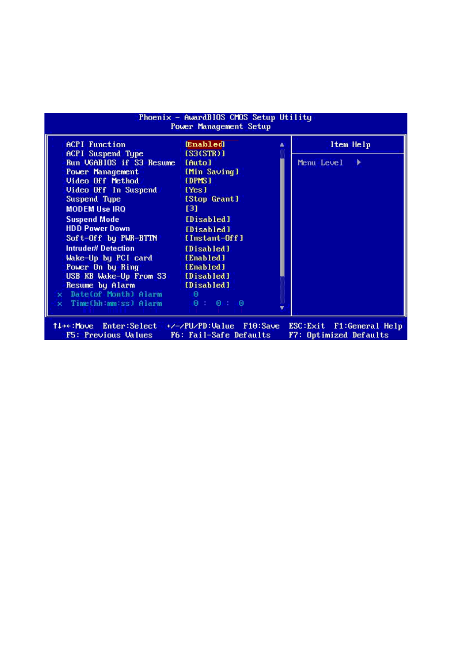 5 power management setup, 1 acpi function, 2 acpi suspend type | 3 run vgabios if s3 resume | Intel AX965Q User Manual | Page 71 / 81