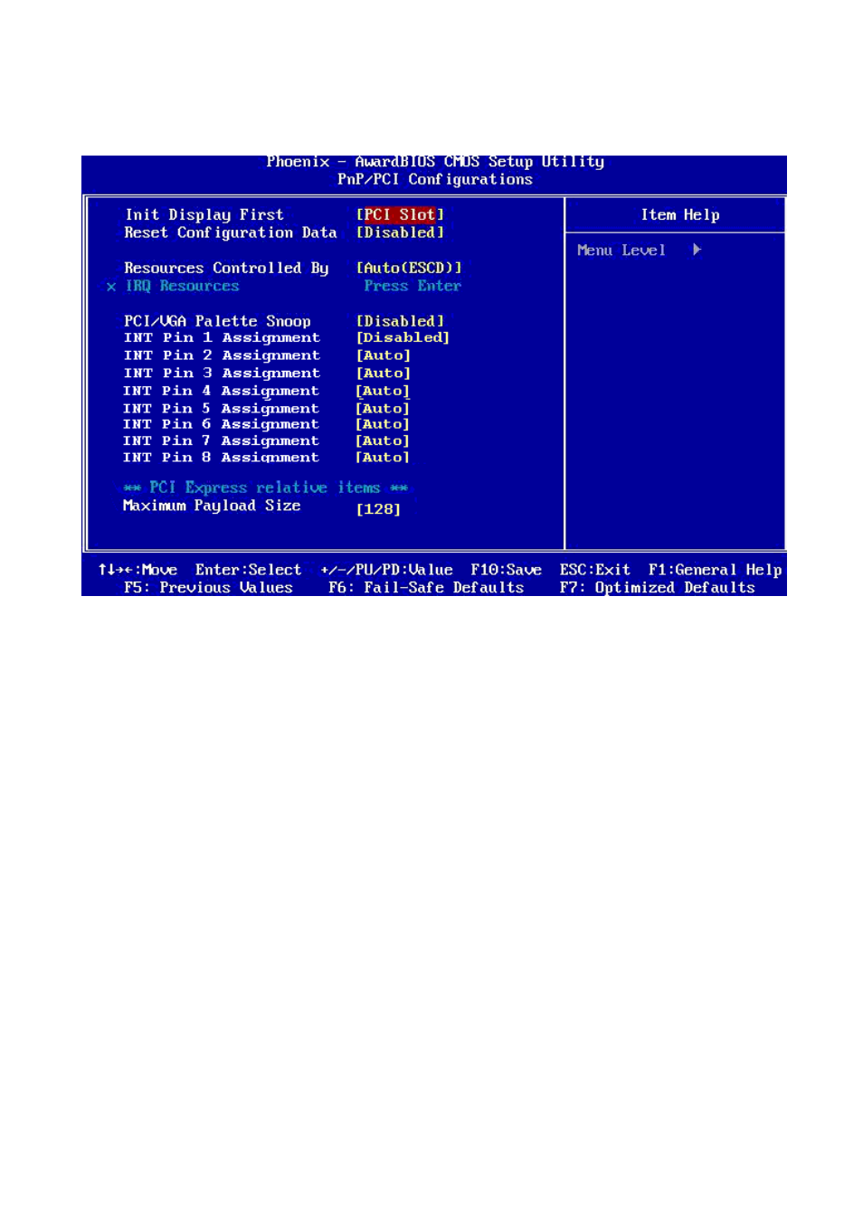 6 pnp/pci configurations, 1 init display first, 2 rest configuration data | 3 resource controlled by | Intel AX965Q User Manual | Page 74 / 81