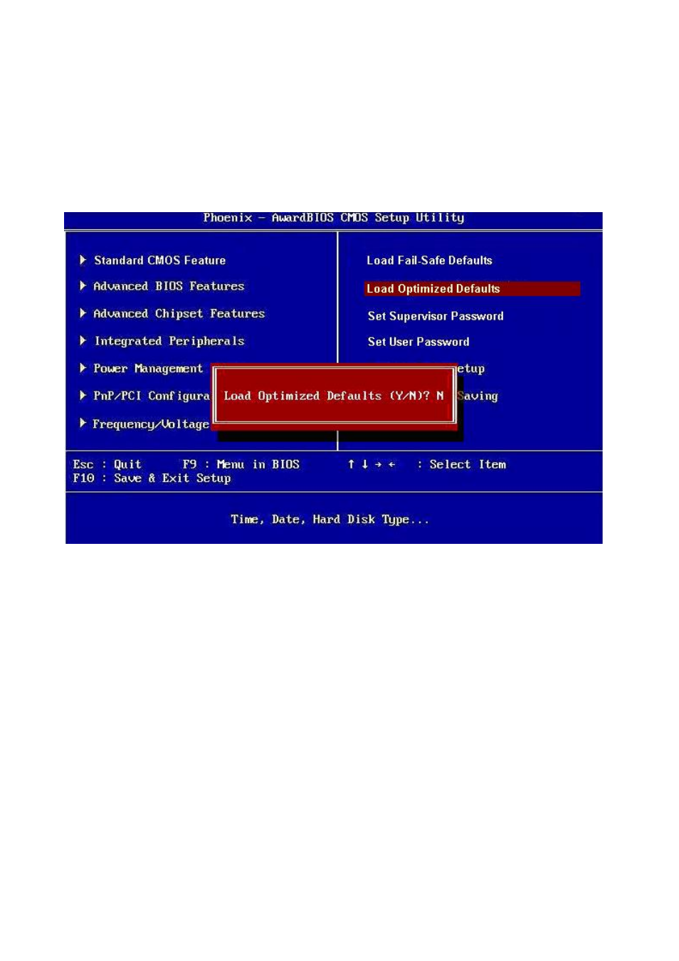 9 load optimized defaults | Intel AX965Q User Manual | Page 78 / 81