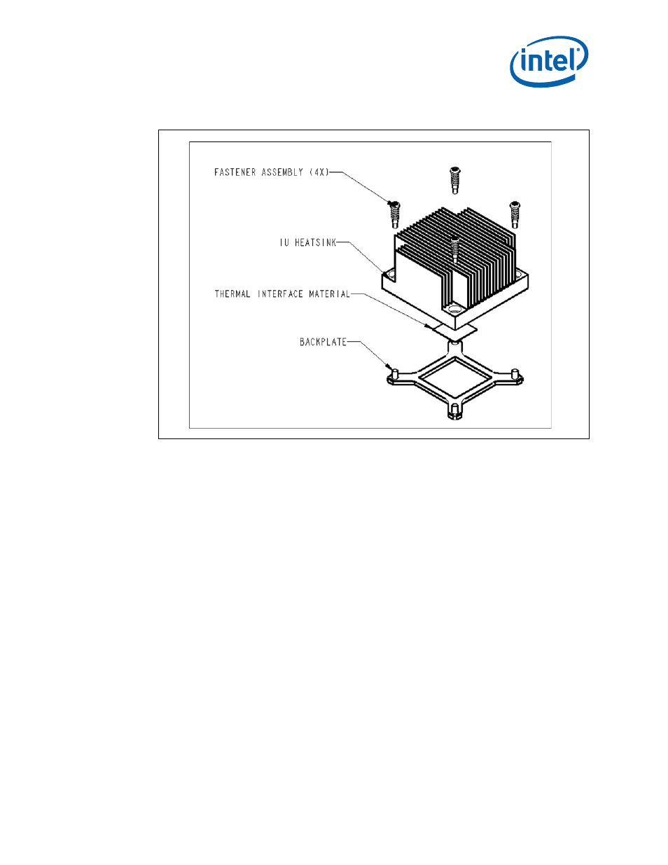Figure 8. 1u reference heatsink assembly, 1 keep out zone requirements, 2 thermal performance | Keep out zone requirements, Thermal performance, 1u reference heatsink assembly, Figure 8 | Intel CORETM 2 DUO MOBILE 320028-001 User Manual | Page 20 / 42