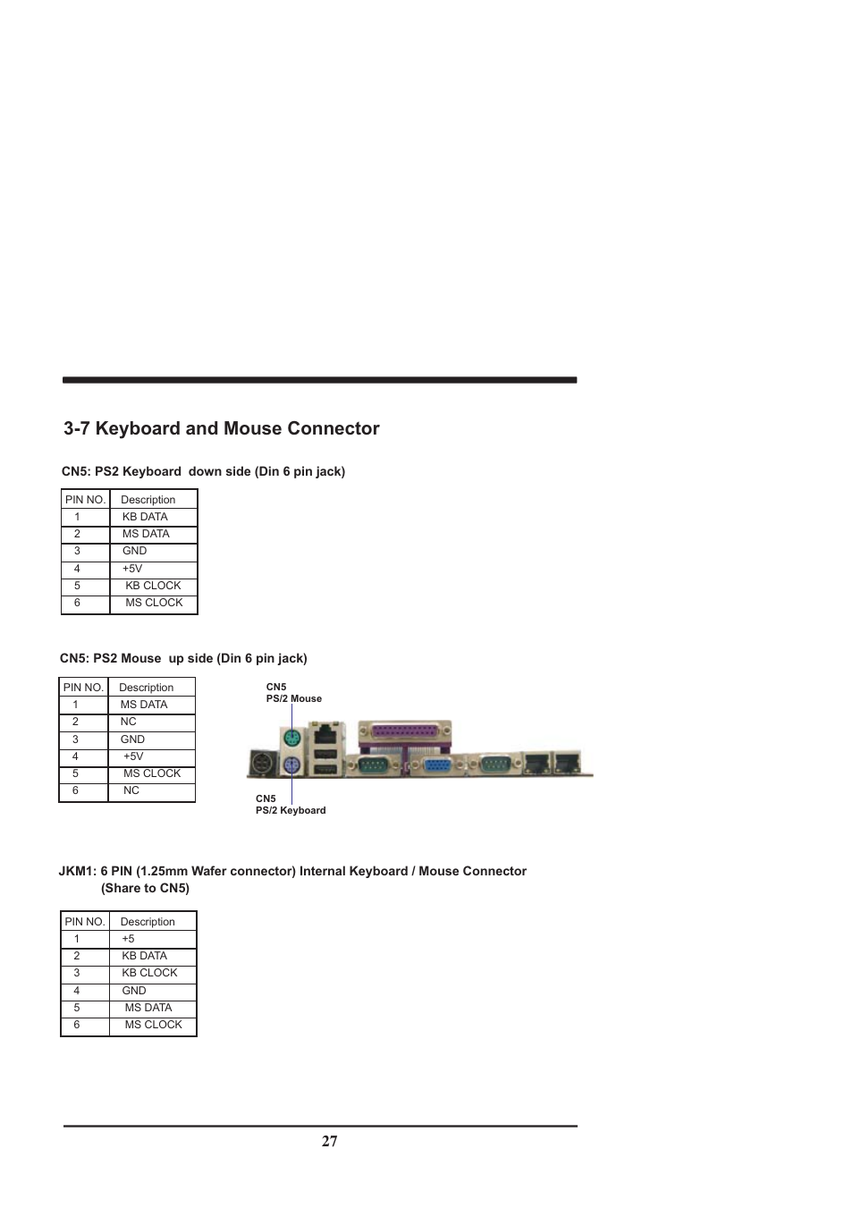 7 keyboard and mouse connector | Intel CV702A User Manual | Page 31 / 63