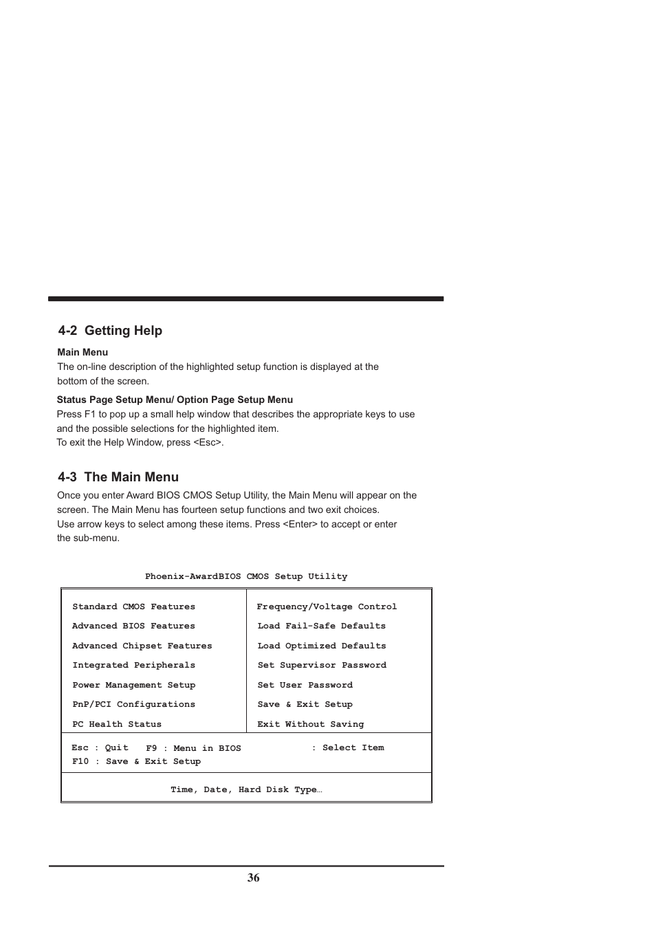 2 getting help, 3 the main menu | Intel CV702A User Manual | Page 40 / 63
