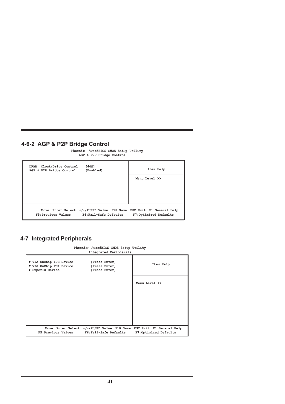 6-2 agp & p2p bridge control, 7 integrated peripherals | Intel CV702A User Manual | Page 45 / 63
