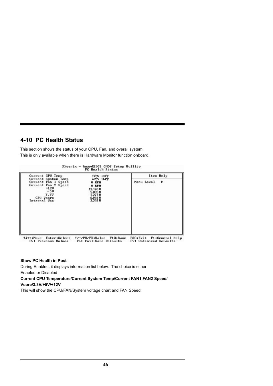 10 pc health status | Intel CV702A User Manual | Page 50 / 63