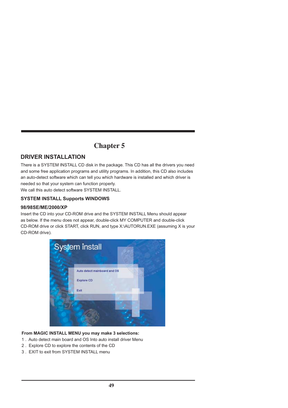 Chapter 5, Driver installation | Intel CV702A User Manual | Page 53 / 63
