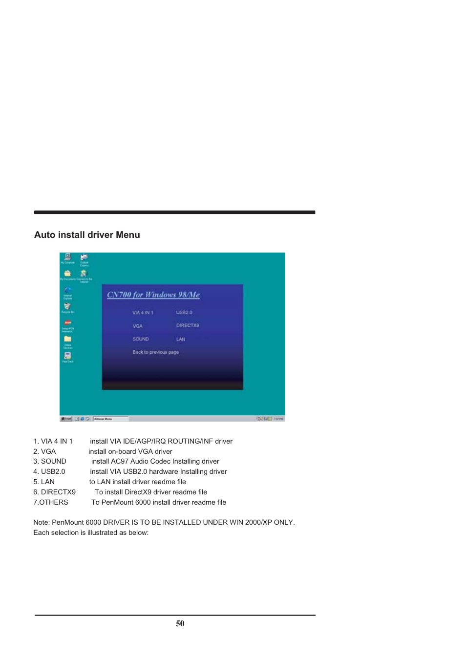 Auto install driver menu | Intel CV702A User Manual | Page 54 / 63