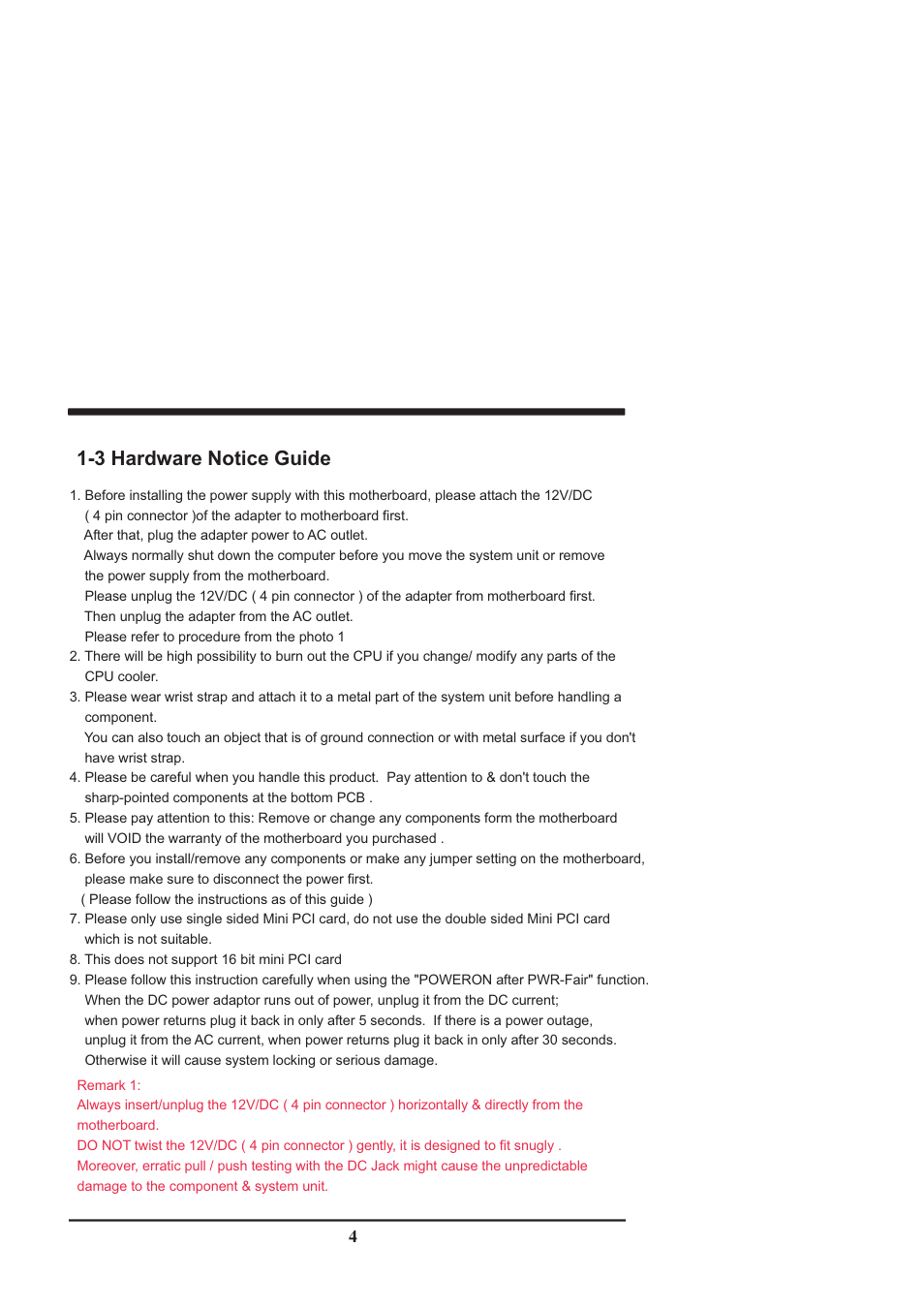 3 hardware notice guide | Intel CV702A User Manual | Page 8 / 63