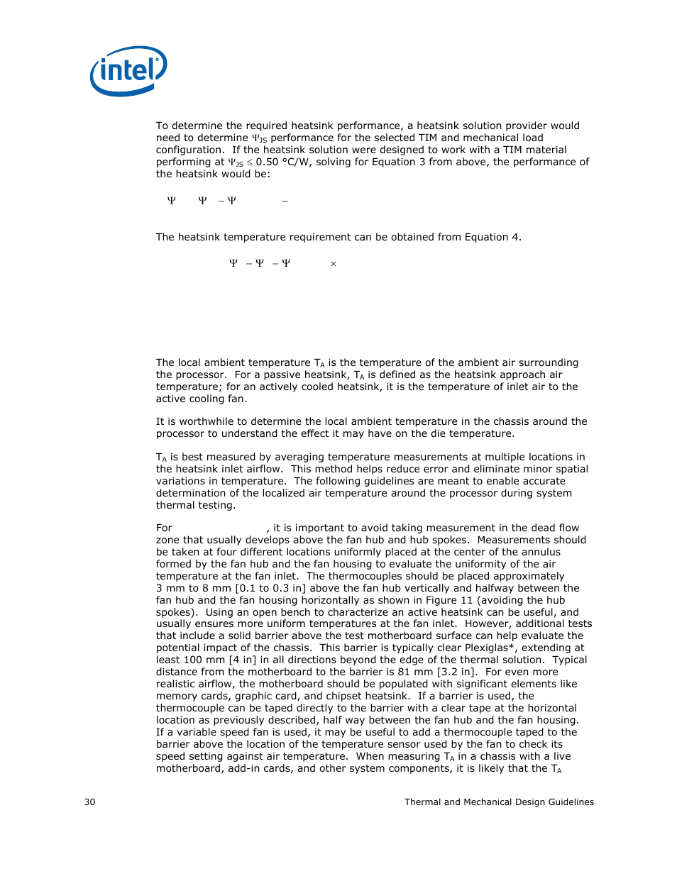 2 local ambient temperature measurement guidelines, Local ambient temperature measurement guidelines | Intel CELERON 200 User Manual | Page 30 / 53