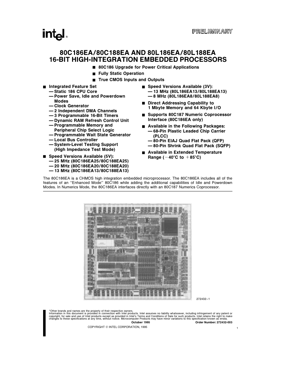 Intel 80L186EA User Manual | 50 pages