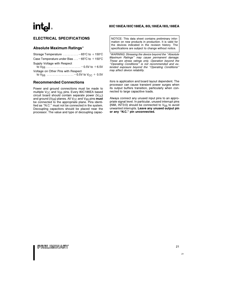 Intel 80L186EA User Manual | Page 21 / 50