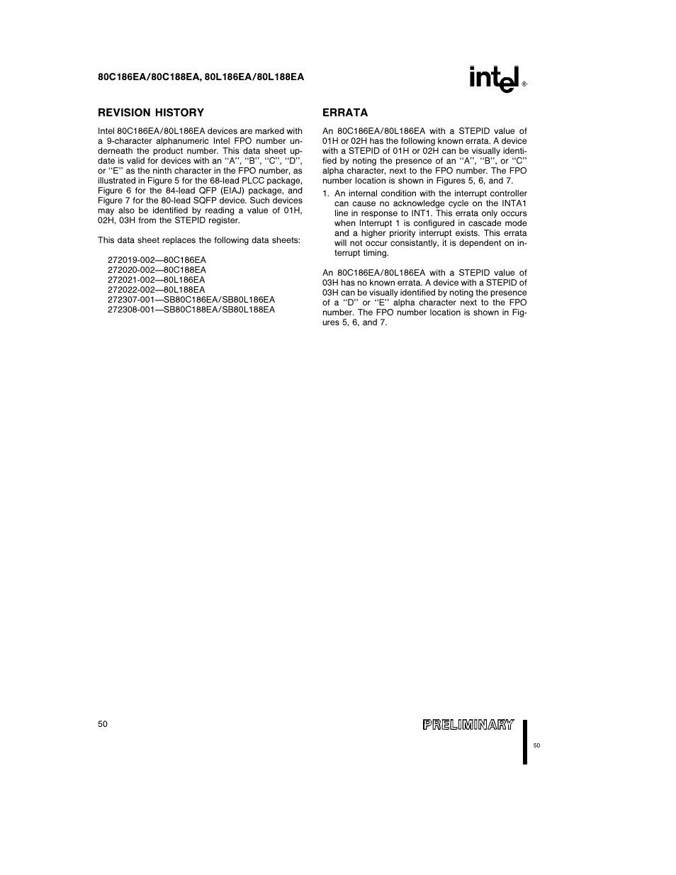 Intel 80L186EA User Manual | Page 50 / 50