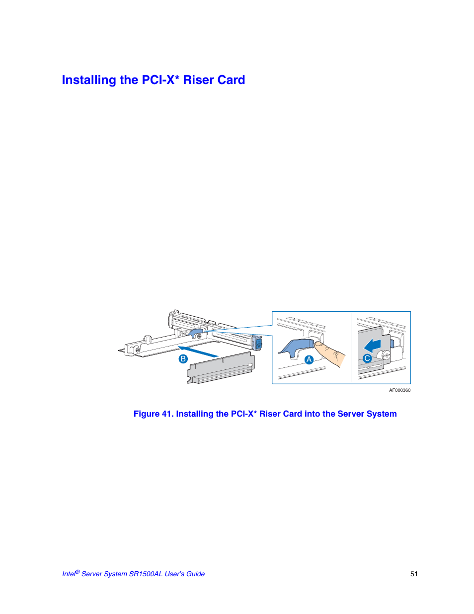 Installing the pci-x* riser card | Intel SR1500AL User Manual | Page 73 / 180