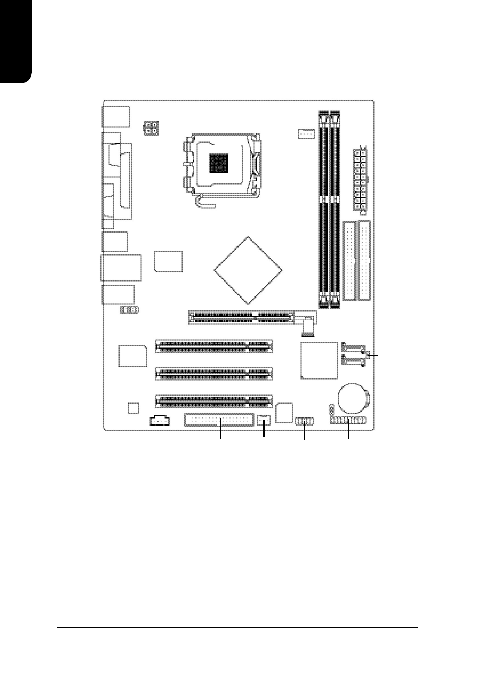 Motherboard layout, English, Xp-p5im800gv | Intel XP-P5IM800GV User Manual | Page 4 / 26