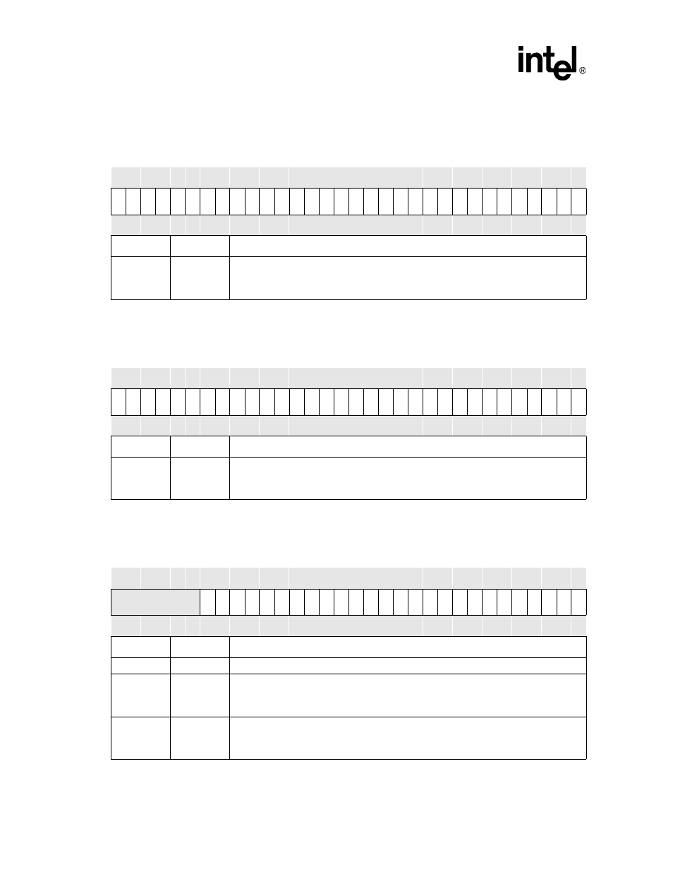 Table 4-6. gpdr0 bit definitions, Table 4-7. gpdr1 bit definitions, Table 4-8. gpdr2 register bitmap | Table 4-6, Table 4-7, Table 4-8 | Intel PXA26X User Manual | Page 118 / 624