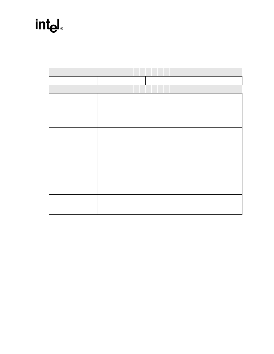 Table 7-5. lcd controller control register 2, 1 beginning-of-frame line clock wait count (bfw), 2 end-of-frame line clock wait count (efw) | Intel PXA26X User Manual | Page 299 / 624