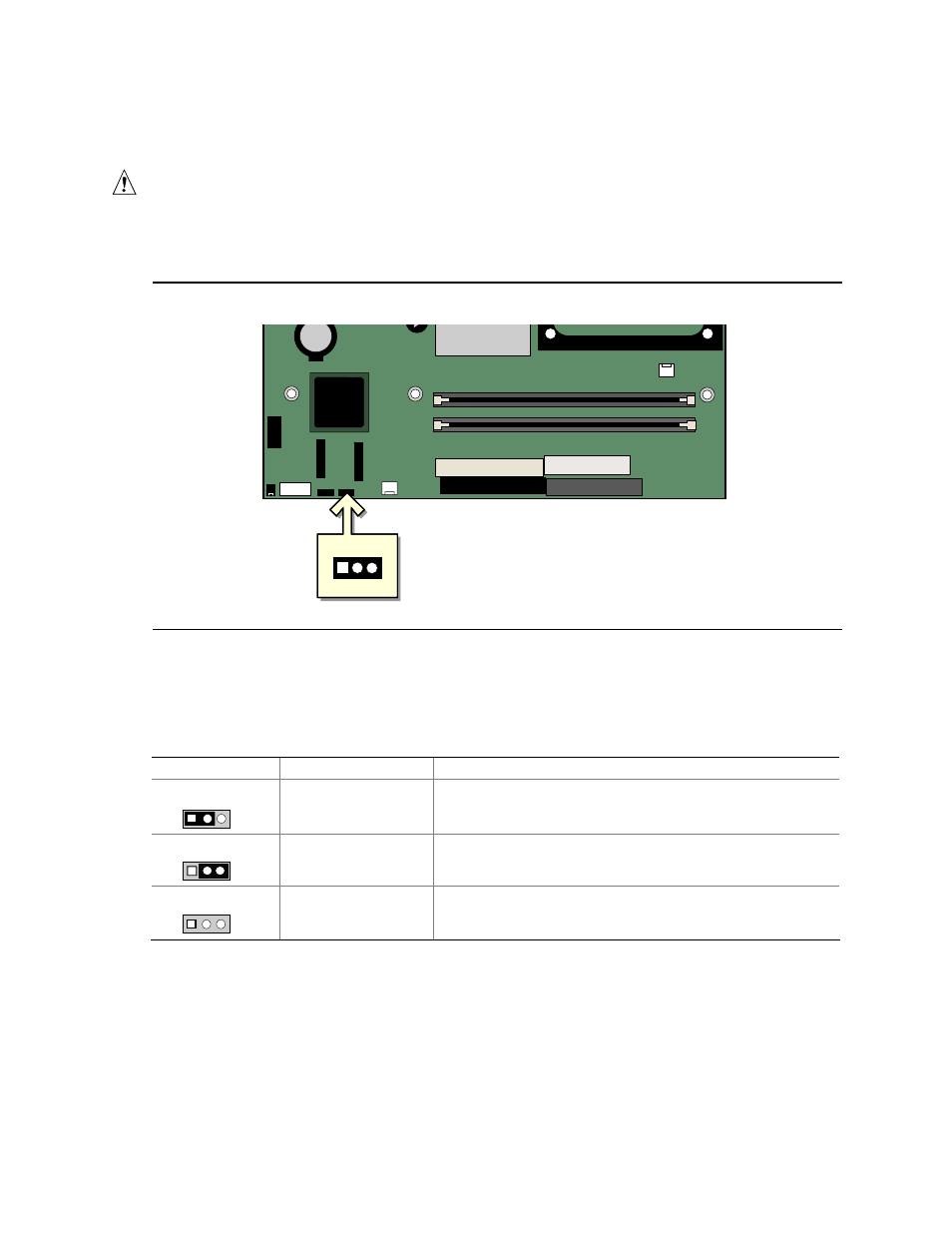 Setting the bios configuration jumper block, Location of the bios configuration jumper block, Jumper settings for the bios setup program modes | Caution | Intel D865GVHZ User Manual | Page 39 / 88